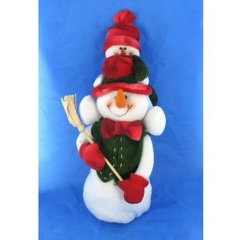 SNOWMAN TAL-PLUSH BIT-TARBIJA TAL-BORRA FUQ SPALLTU 38 CM. (1 biċċa)