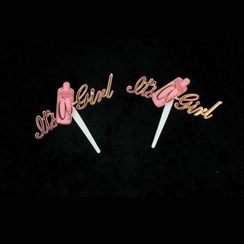 Toppers tal-Cupcake tat-Twelid - It's a Girl (12-il biċċa)