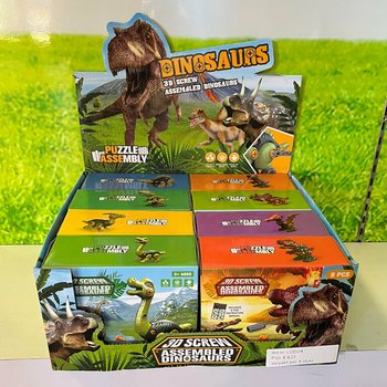 Sett ta' Kostruzzjoni ta' Dinożawru 3D f'Kaxxa tar-Rigali - Display (8 biċċiet)