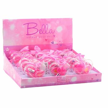 Sett tal-Make-up Bella għat-Tfal ta' 3 Biċċiet f'Forma ta' Qalb f'Display (18-il biċċa)