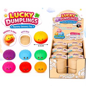 RAGE - LUCKY DUMPLINGS - Squishy Bun Dumplings KBAR Daqs 8.5 x 8.5 x 4.8 cm - FID-DISPLAY (12-il biċċa)