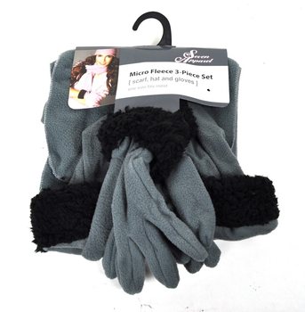 Sett Micro Fleece bi 3 biċċiet griż