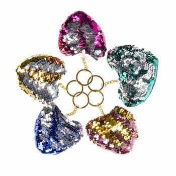 Portachiavi tal-Plush Qalb bis-Sequins (12-il biċċa)