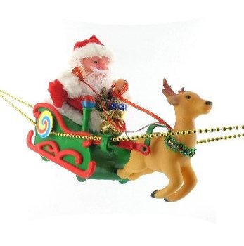 SANTA CLAUS FUQ SLEDGE BIL-MUŻIKA (2 biċċa)