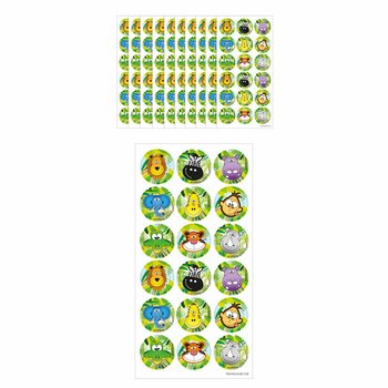 FUN STICKERS – ĠUNGLA, 18-IL STIKER FUQ FOLJA (10 biċċiet)