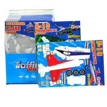 Puzzles 3D ta' Ajruplani f'Display (64 biċċa)