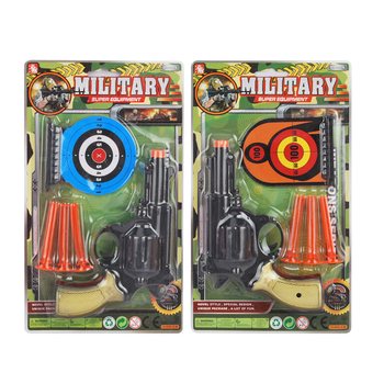 Sett ta' Pistola Militari b'3 Suction Cups u Target Boards (6 biċċiet)