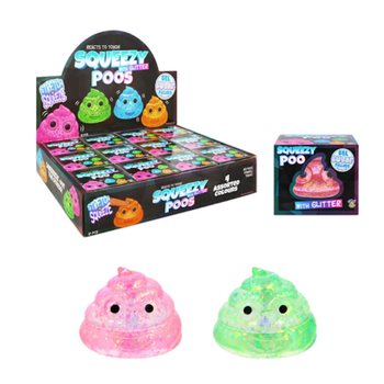 SQUEEZE POOP BIL-MILI SUGAR GEL GLITTER - KULURI MĦALLTA - F'DISPLAY (12-IL BIĊĊA)