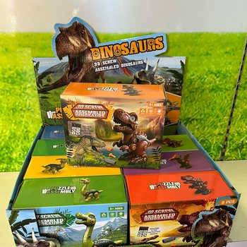 Sett ta' Kostruzzjoni ta' Dinożawru 3D f'Kaxxa tar-Rigali - Display (8 biċċiet)