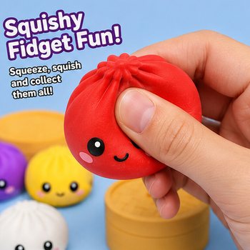 RAGE - Squishy SUGAR EDITION Bun Dumplings KBAR (8.5 x 8.5 x 4.8 Cm) - Viral 2026 Fidget Toy (12-il biċċa)