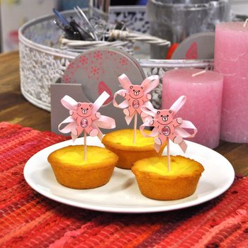 Stikek tal-Cupcakes għat-Twelid - Orsett Roża (12-il biċċa)