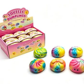 RAGE - Squishy RAINBOW Bun Dumplings KBAR - Sett 12-il biċċa PU Foam Edizzjoni 8.5x8.5x4.8cm
