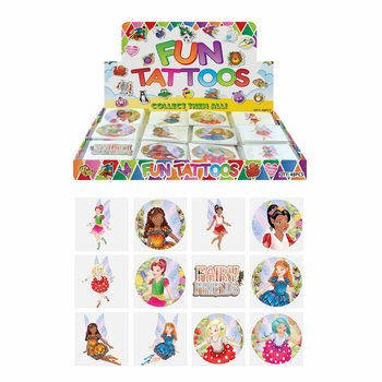 TATTOOS DIVERTENTI - MUDELL: FATA / FAIRY, kull pakk b'12-il Tattoo F'DISPLAY (48 pz.)