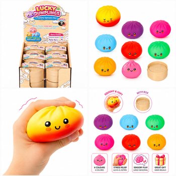 RAGE - LUCKY DUMPLINGS - Squishy Bun Dumplings KBAR Daqs 8.5 x 8.5 x 4.8 cm - FID-DISPLAY (12-il biċċa)