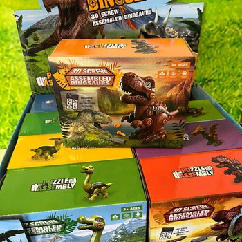 Sett ta' Kostruzzjoni ta' Dinożawru 3D f'Kaxxa tar-Rigali - Display (8 biċċiet)