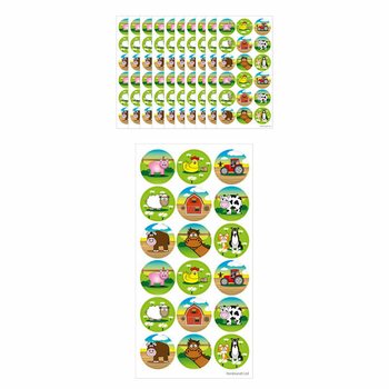 FUN STICKERS - STICKERS TA' ANNIMALI TAR-RAZZETT - 18 STICKER GĦAL KULL FOLJA (10 biċċiet)