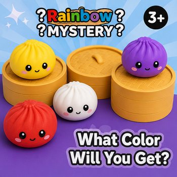RAGE - Squishy SUGAR EDITION Bun Dumplings KBAR (8.5 x 8.5 x 4.8 Cm) - Viral 2026 Fidget Toy (12-il biċċa)