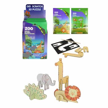 3D Scratch Puzzle Annimali taż-Żu (Display 18-il biċċa)