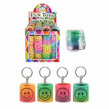 Keychain Spiral Smiley Arcobalenu f'Display (60 biċċa)