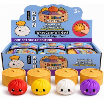 RAGE - Squishy SUGAR EDITION Bun Dumplings KBAR (8.5 x 8.5 x 4.8 Cm) - Viral 2026 Fidget Toy (12-il biċċa)