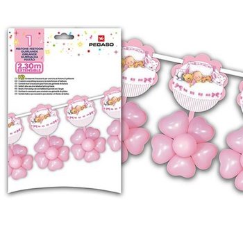 GIRLANDA TAL-BUZZIEQA KBAR 2.3 METRI - ROZA (3 pcs)