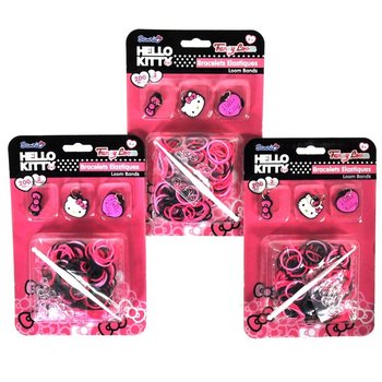 Kit b'Gomom tal-Lastiku biex Tagħmel Brazuletti b'Ciondoli Hello Kitty (12-il biċċa)