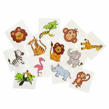 Fun Tattoo's - Jungle Animals Display (48 Pakk)