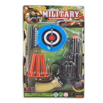 Sett ta' Pistola Militari b'3 Suction Cups u Target Boards (6 biċċiet)