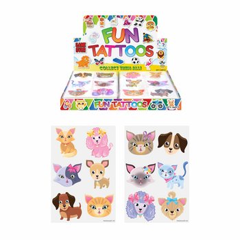 Fun Tattoos: Qtates u Klieb (Display ta' 96 biċċa)