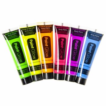 NEON Glow in the Dark Żebgħa tal-Wiċċ - Attiva bil-UV (Display 24 biċċa)