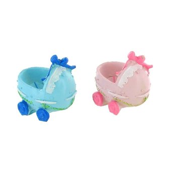 Cake Topper tat-Twelid - Baby Stroller - Roża/Blu (2 biċċiet)