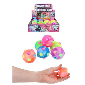 Ballun Bouncing Luminuż Disco - 6cm - Display 12 pk