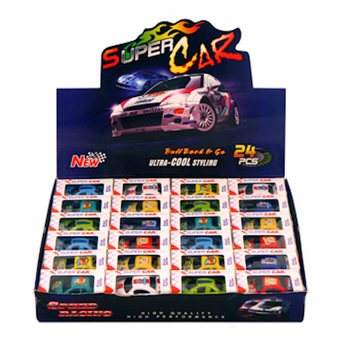 Karozzi Żgħar Pull Back f'Kaxxa tar-Rigal - Display (24 pz.)
