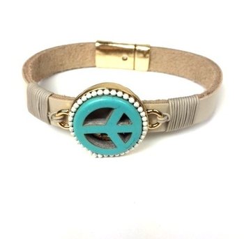 Brazzuletta Taupe/Krema Peace (Stil Ibiza)