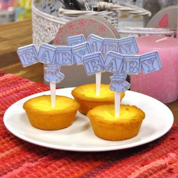 CUPCAKE PICKER TAT-TWELID - BABY BLUE (12-il biċċa)