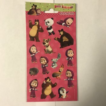 Stikers MASHA AND THE BEAR, Dim. 20 x 10 cm (10 biċċiet)