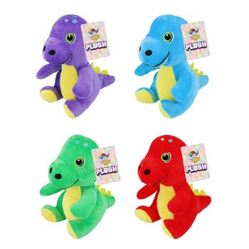 Dinożawru tal-plush - 19 ċm għoli - kuluri mħallta (12-il biċċa)
