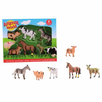 ANIMAL WORLD - SET TA' LOGĦOB B'6 FIGURI TA' ANNIMALI TAL-RAZZETT (1 biċċa)