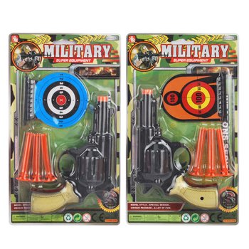 Sett ta' Pistola Militari b'3 Suction Cups u Target Boards (6 biċċiet)