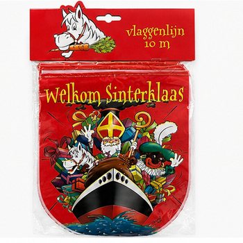 SINTERKLAAS - Banderoli Welkom Sinterklaas - Tul: 10 Metri (6 pcs)