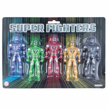 SUPER FIGHTERS - 5 Figuri ta' Azzjoni fuq Karta (6 biċċa)
