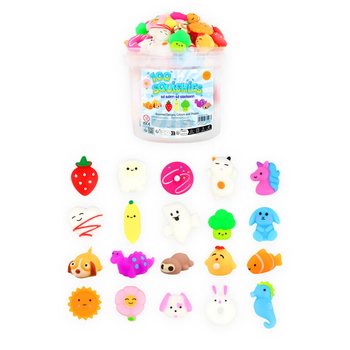 Mix ta' Figuri Squishy f'Barmil (100 biċċa)