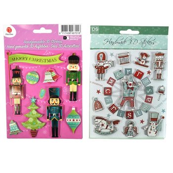 Stikers tal-Milied 3D Assortiti (6 biċċiet)