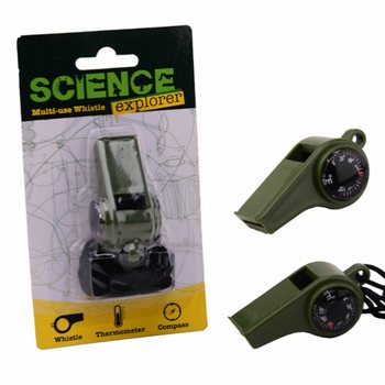 SCIENCE EXPLORER SURVIVAL WHISTLE BI-KUMPASS U TERMOMETRU FUQ KARTA (24 pz.)