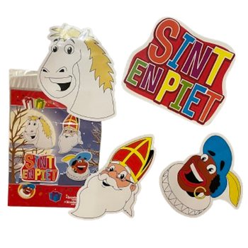 SINTERKLAAS SINT & PIET - SET TA' 4 TABELLI DEKORATTIVI B'ŻEWĠ NAĦAT (6 biċċa)