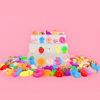 Mix ta' Figuri Squishy f'Barmil (100 biċċa)