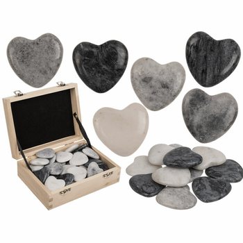 ĠEBEL NATURALI F'FORMA TA' QALB - WORRY STONES (36 biċċa)