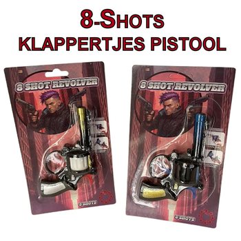 PISTOLA TAL-CAPS 8-SHOTS FUQ KARTA (24 pz.)