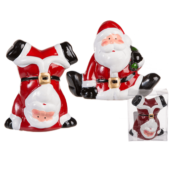 SANTA KLAWS TAL-KERAMIKA F'KAXXA TAR-RIGALI, madwar 9 cm (24 biċċa)