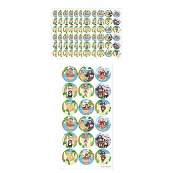FUN STICKERS - STICKERS TAL-PIRATI - 18-il STICKER FUQ KARTA (10 biċċiet)